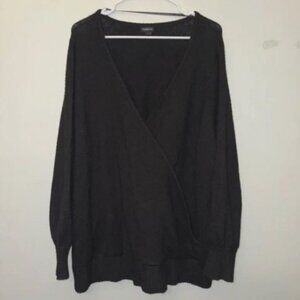Torrid Black Knit Long Sleeve Wrap Style Sweater, Size 4X Women’s